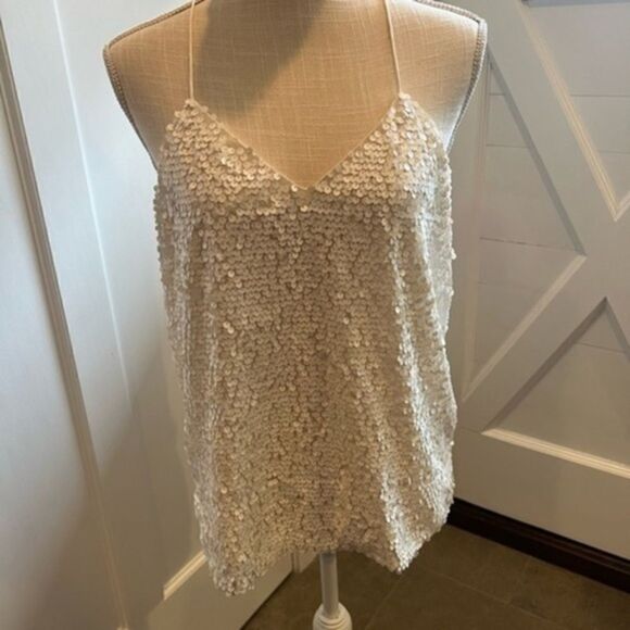 Gorgeous White Tibi Sequence Top Great Condition size 4 - Picture 10 of 13
